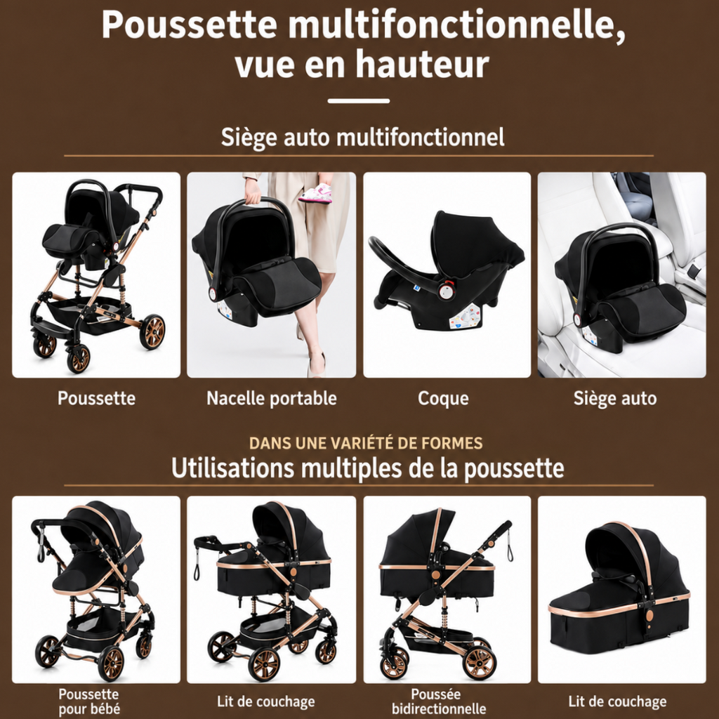 Poussette AMÉLIORER 3 en 1