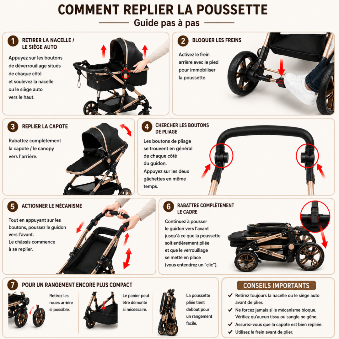 Poussette AMÉLIORER 3 en 1