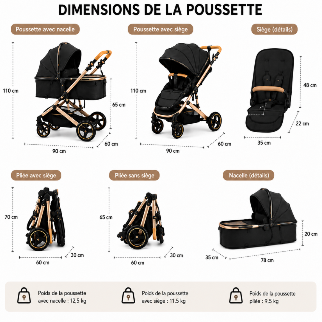 Poussette UNIQUE 3 en 1