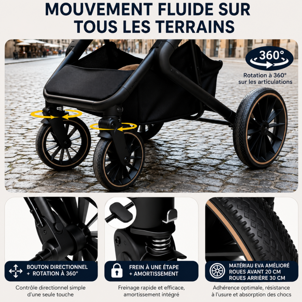 Poussette de voyage 3 en 1