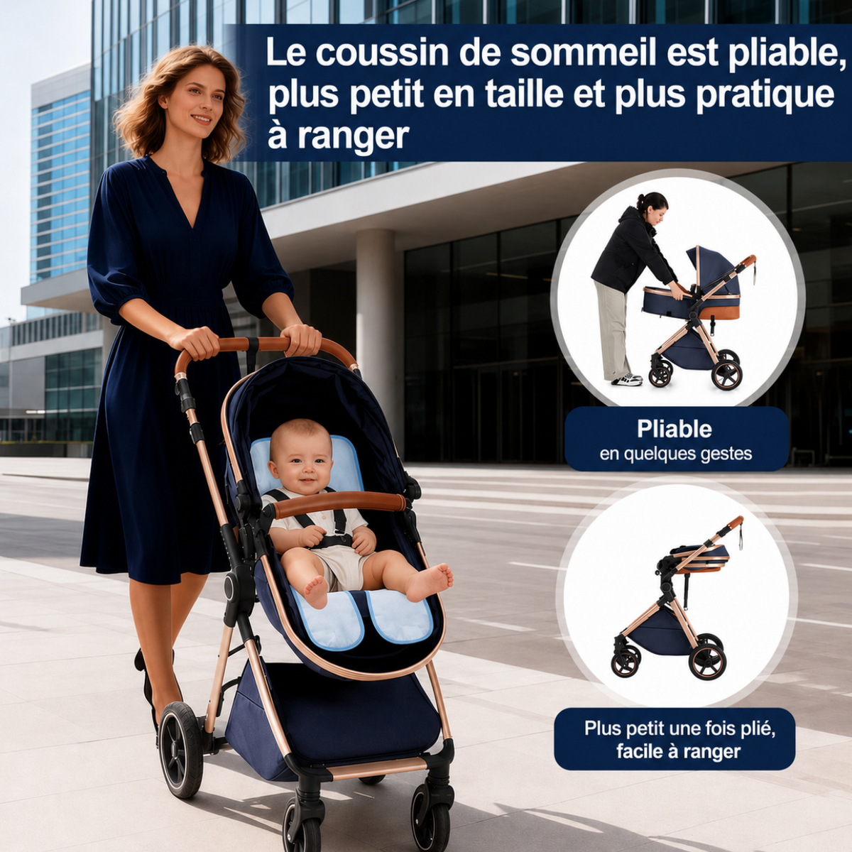 Poussette de luxe ÉLÉGANTE 3 en 1
