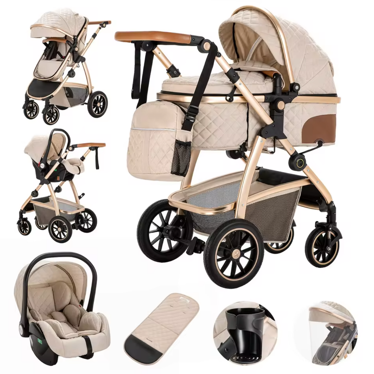 Poussette de luxe HAUT de GAMME 3 en 1