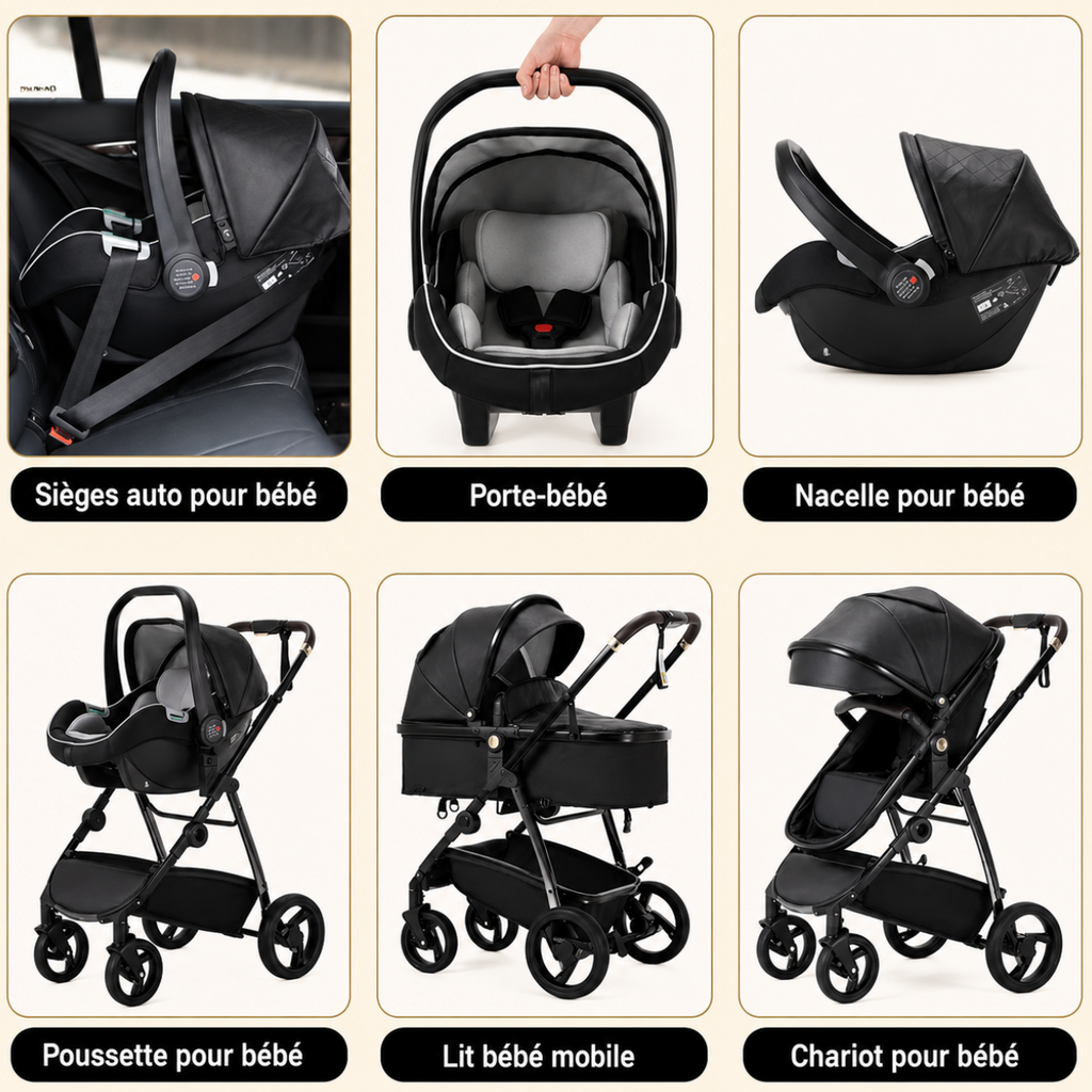 Poussette de luxe PREMIUM 3 en 1