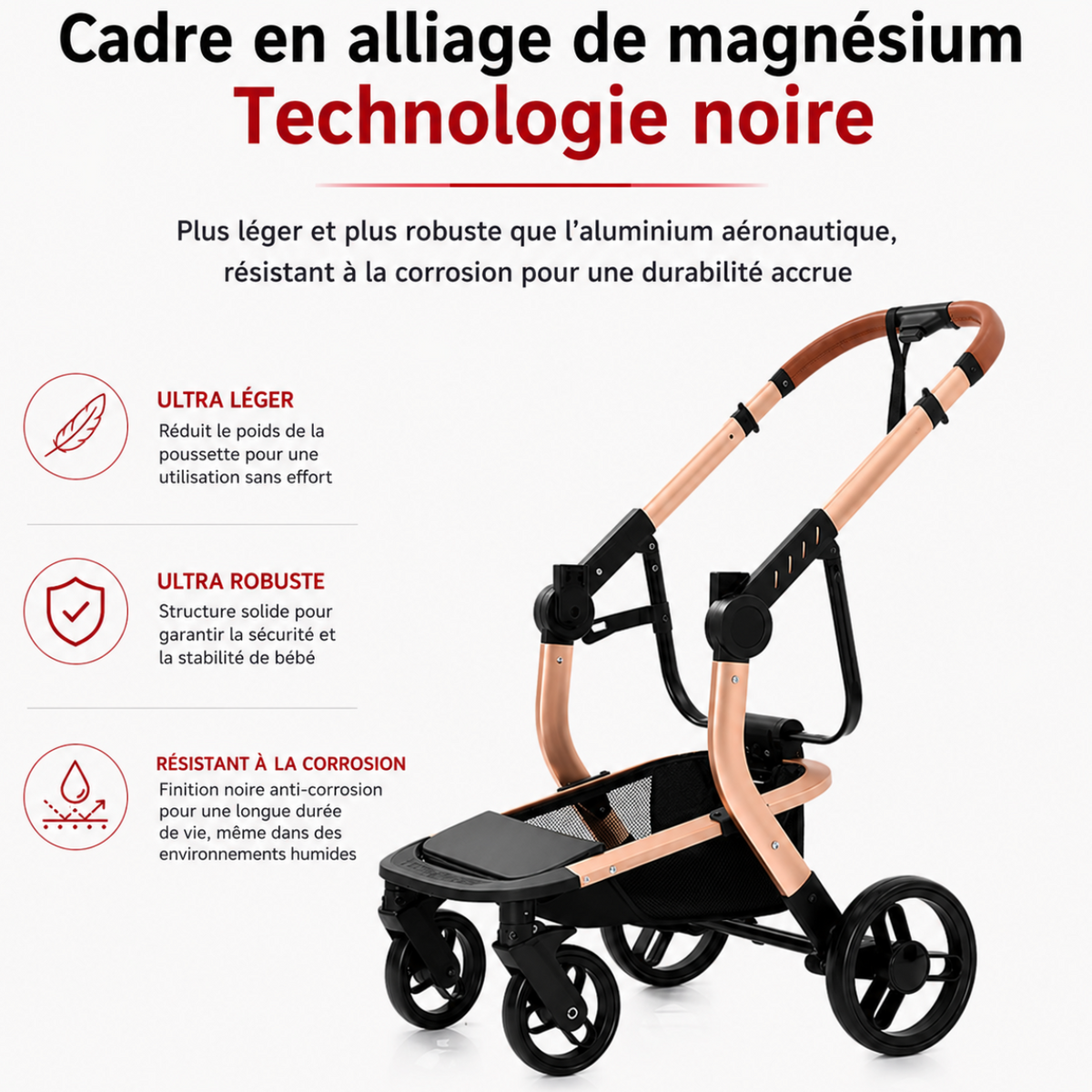Poussette de luxe PRESTIGE 3 en 1
