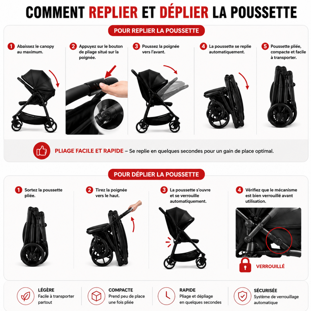Poussette de voyage ULTRA COMPACTE