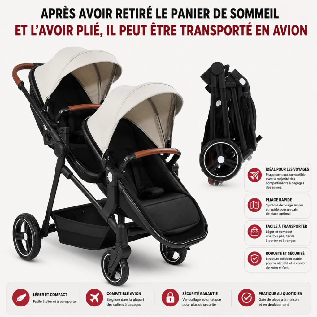 Poussette double CONFORT