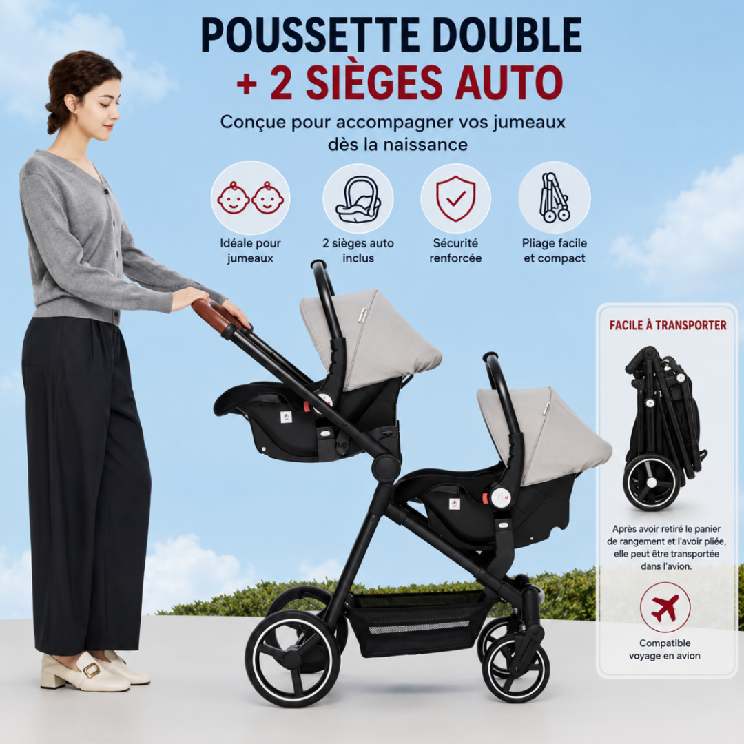 Poussette double CONFORT