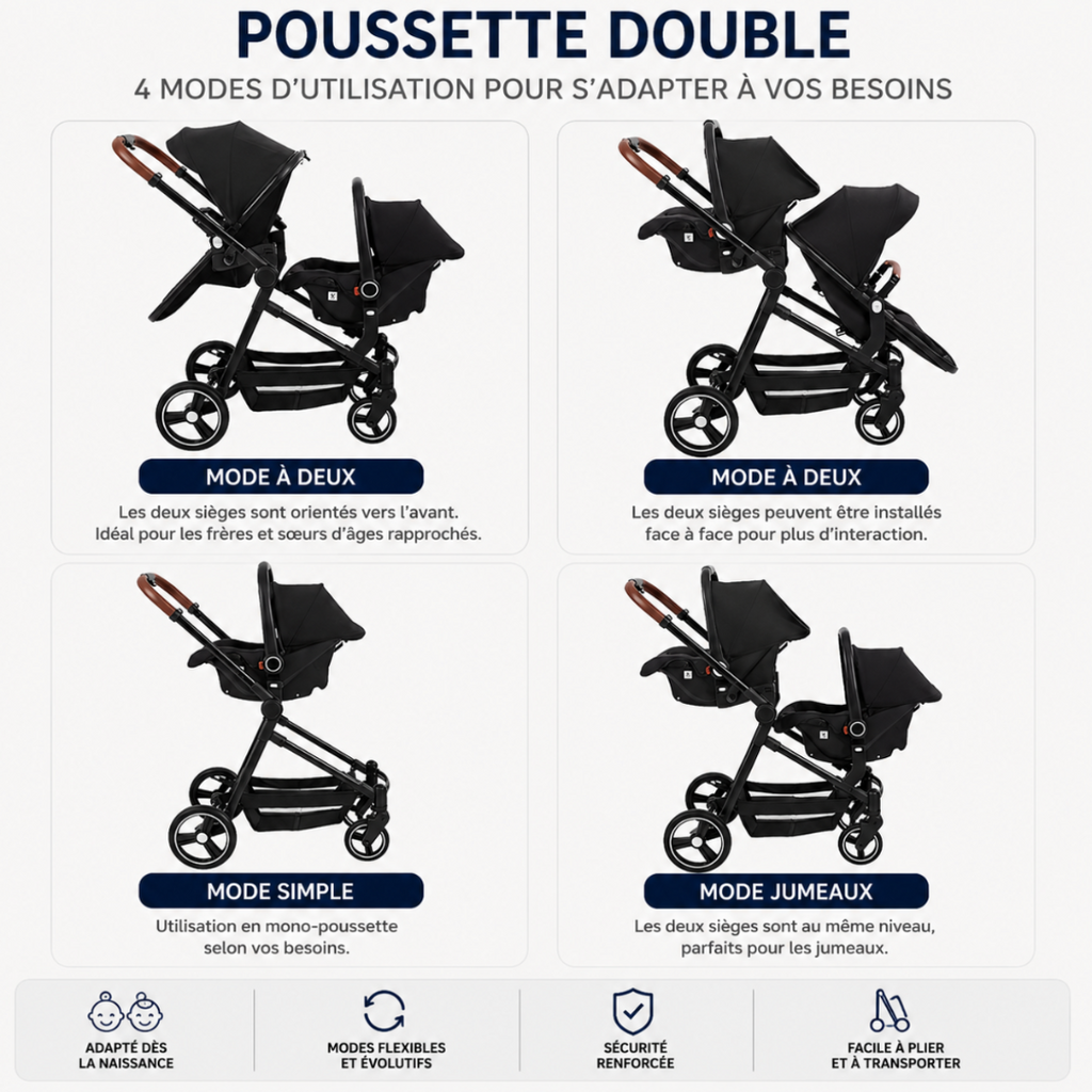 Poussette double CONFORT