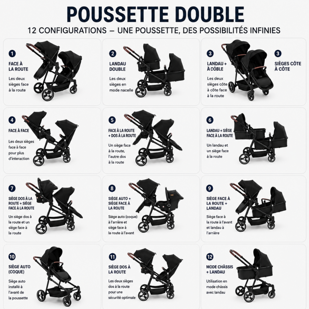 Poussette double CONFORT
