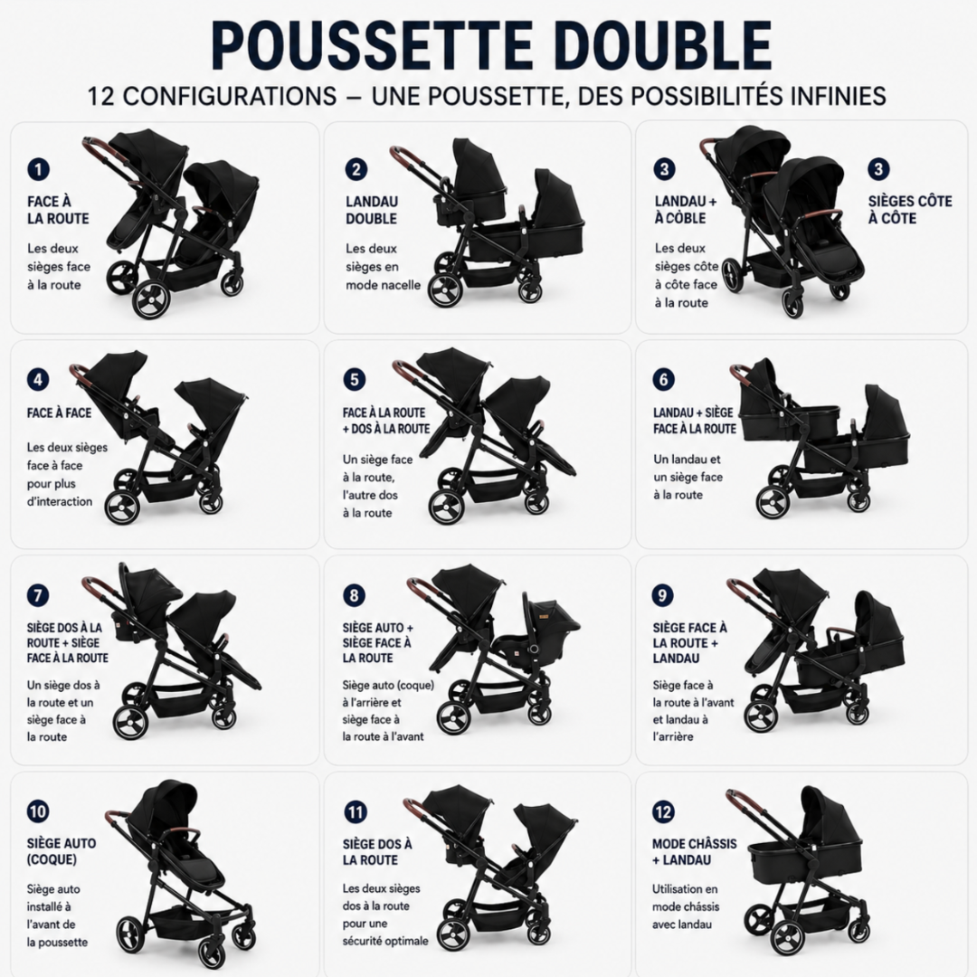 Poussette double CONFORT