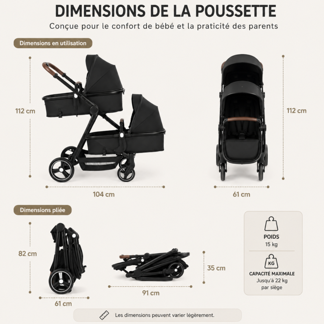 Poussette double CONFORT