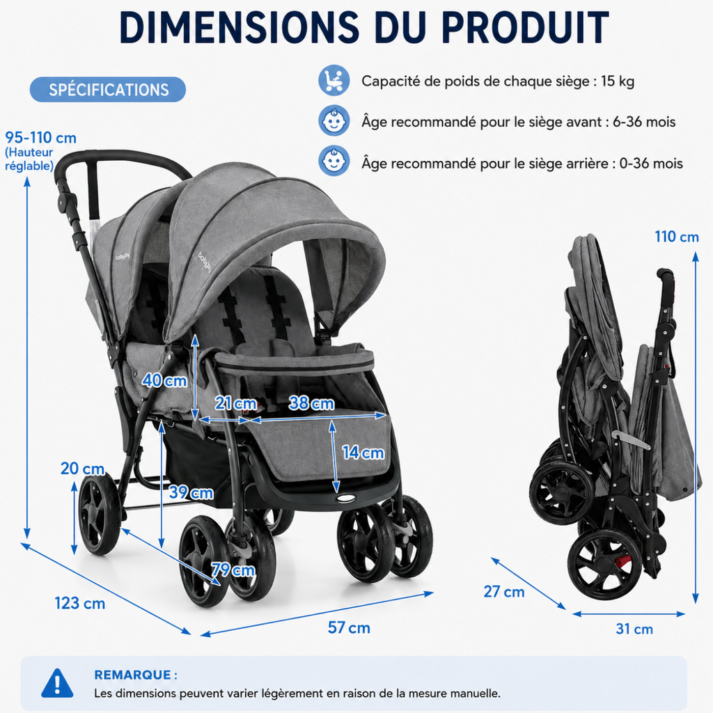 Poussette duo ÉLÉGANTE