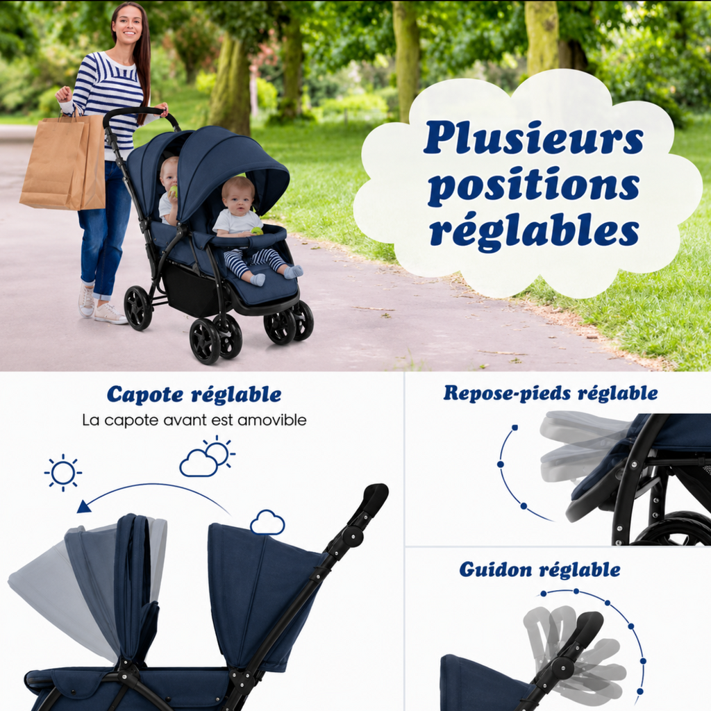Poussette jumeaux PREMIUM