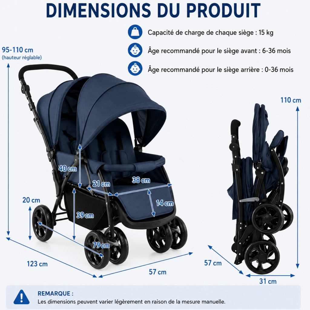 Poussette jumeaux PREMIUM